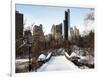 Snowy Gapstow Bridge of Central Park, Manhattan in New York City-Philippe Hugonnard-Framed Photographic Print