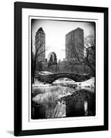 Snowy Gapstow Bridge of Central Park, Manhattan in New York City-Philippe Hugonnard-Framed Photographic Print