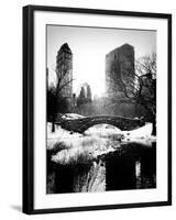 Snowy Gapstow Bridge of Central Park, Manhattan in New York City-Philippe Hugonnard-Framed Photographic Print