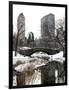 Snowy Gapstow Bridge of Central Park, Manhattan in New York City-Philippe Hugonnard-Framed Photographic Print