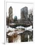 Snowy Gapstow Bridge of Central Park, Manhattan in New York City-Philippe Hugonnard-Framed Photographic Print