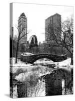 Snowy Gapstow Bridge of Central Park, Manhattan in New York City-Philippe Hugonnard-Stretched Canvas