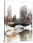 Snowy Gapstow Bridge of Central Park, Manhattan in New York City-Philippe Hugonnard-Stretched Canvas