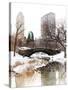 Snowy Gapstow Bridge of Central Park, Manhattan in New York City-Philippe Hugonnard-Stretched Canvas