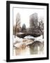 Snowy Gapstow Bridge of Central Park, Manhattan in New York City-Philippe Hugonnard-Framed Photographic Print