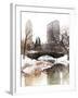 Snowy Gapstow Bridge of Central Park, Manhattan in New York City-Philippe Hugonnard-Framed Photographic Print