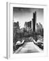 Snowy Gapstow Bridge of Central Park, Manhattan in New York City-Philippe Hugonnard-Framed Photographic Print