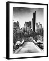 Snowy Gapstow Bridge of Central Park, Manhattan in New York City-Philippe Hugonnard-Framed Photographic Print