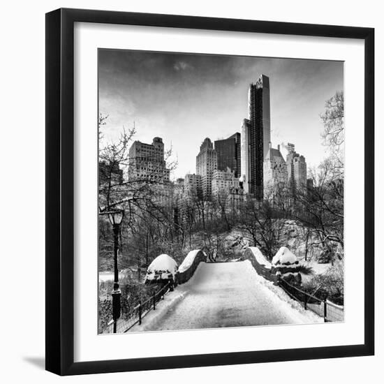 Snowy Gapstow Bridge of Central Park, Manhattan in New York City-Philippe Hugonnard-Framed Photographic Print