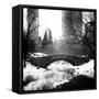 Snowy Gapstow Bridge of Central Park, Manhattan in New York City-Philippe Hugonnard-Framed Stretched Canvas