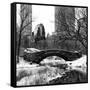 Snowy Gapstow Bridge of Central Park, Manhattan in New York City-Philippe Hugonnard-Framed Stretched Canvas