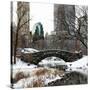 Snowy Gapstow Bridge of Central Park, Manhattan in New York City-Philippe Hugonnard-Stretched Canvas