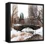 Snowy Gapstow Bridge of Central Park, Manhattan in New York City-Philippe Hugonnard-Framed Stretched Canvas