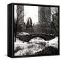 Snowy Gapstow Bridge of Central Park, Manhattan in New York City-Philippe Hugonnard-Framed Stretched Canvas