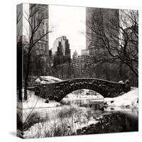 Snowy Gapstow Bridge of Central Park, Manhattan in New York City-Philippe Hugonnard-Stretched Canvas