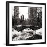 Snowy Gapstow Bridge of Central Park, Manhattan in New York City-Philippe Hugonnard-Framed Photographic Print