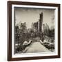 Snowy Gapstow Bridge of Central Park, Manhattan in New York City-Philippe Hugonnard-Framed Photographic Print