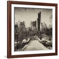 Snowy Gapstow Bridge of Central Park, Manhattan in New York City-Philippe Hugonnard-Framed Photographic Print