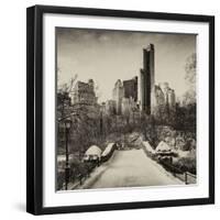 Snowy Gapstow Bridge of Central Park, Manhattan in New York City-Philippe Hugonnard-Framed Photographic Print