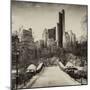 Snowy Gapstow Bridge of Central Park, Manhattan in New York City-Philippe Hugonnard-Mounted Photographic Print