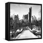 Snowy Gapstow Bridge of Central Park, Manhattan in New York City-Philippe Hugonnard-Framed Stretched Canvas