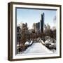 Snowy Gapstow Bridge of Central Park, Manhattan in New York City-Philippe Hugonnard-Framed Photographic Print