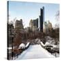 Snowy Gapstow Bridge of Central Park, Manhattan in New York City-Philippe Hugonnard-Stretched Canvas