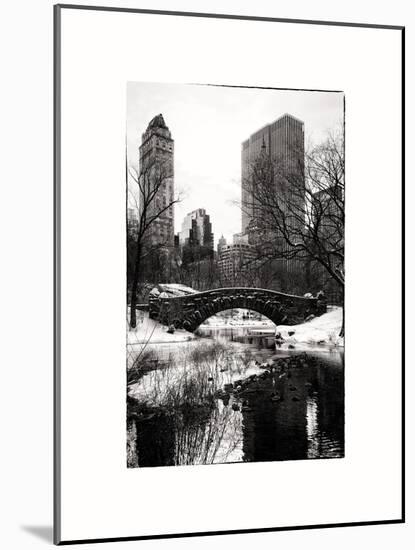 Snowy Gapstow Bridge of Central Park, Manhattan in New York City-Philippe Hugonnard-Mounted Art Print