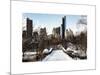 Snowy Gapstow Bridge of Central Park, Manhattan in New York City-Philippe Hugonnard-Mounted Art Print