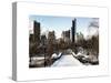 Snowy Gapstow Bridge of Central Park, Manhattan in New York City-Philippe Hugonnard-Stretched Canvas