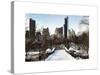 Snowy Gapstow Bridge of Central Park, Manhattan in New York City-Philippe Hugonnard-Stretched Canvas