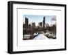 Snowy Gapstow Bridge of Central Park, Manhattan in New York City-Philippe Hugonnard-Framed Art Print