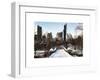 Snowy Gapstow Bridge of Central Park, Manhattan in New York City-Philippe Hugonnard-Framed Art Print