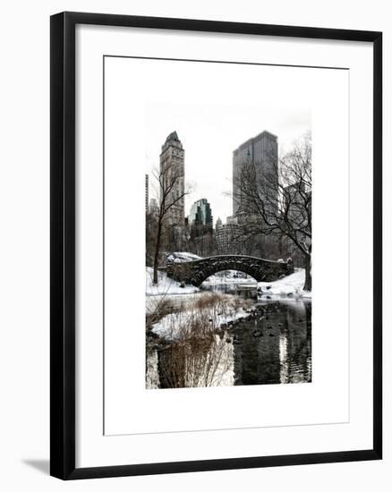 Snowy Gapstow Bridge of Central Park, Manhattan in New York City-Philippe Hugonnard-Framed Art Print