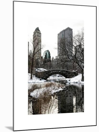 Snowy Gapstow Bridge of Central Park, Manhattan in New York City-Philippe Hugonnard-Mounted Art Print