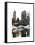 Snowy Gapstow Bridge of Central Park, Manhattan in New York City-Philippe Hugonnard-Framed Stretched Canvas