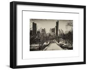 Snowy Gapstow Bridge of Central Park, Manhattan in New York City-Philippe Hugonnard-Framed Art Print