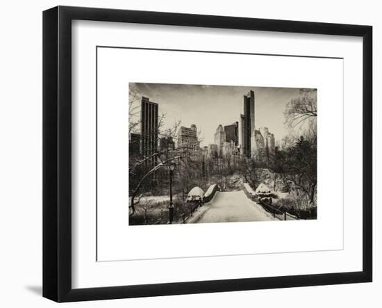 Snowy Gapstow Bridge of Central Park, Manhattan in New York City-Philippe Hugonnard-Framed Art Print