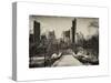 Snowy Gapstow Bridge of Central Park, Manhattan in New York City-Philippe Hugonnard-Stretched Canvas