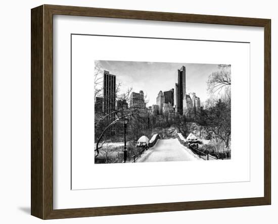 Snowy Gapstow Bridge of Central Park, Manhattan in New York City-Philippe Hugonnard-Framed Art Print