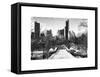 Snowy Gapstow Bridge of Central Park, Manhattan in New York City-Philippe Hugonnard-Framed Stretched Canvas