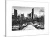 Snowy Gapstow Bridge of Central Park, Manhattan in New York City-Philippe Hugonnard-Stretched Canvas