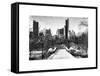 Snowy Gapstow Bridge of Central Park, Manhattan in New York City-Philippe Hugonnard-Framed Stretched Canvas