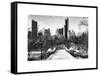 Snowy Gapstow Bridge of Central Park, Manhattan in New York City-Philippe Hugonnard-Framed Stretched Canvas