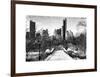 Snowy Gapstow Bridge of Central Park, Manhattan in New York City-Philippe Hugonnard-Framed Art Print