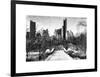 Snowy Gapstow Bridge of Central Park, Manhattan in New York City-Philippe Hugonnard-Framed Art Print