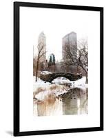 Snowy Gapstow Bridge of Central Park, Manhattan in New York City-Philippe Hugonnard-Framed Art Print