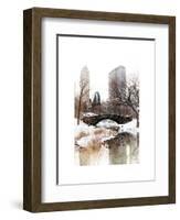 Snowy Gapstow Bridge of Central Park, Manhattan in New York City-Philippe Hugonnard-Framed Art Print