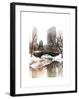 Snowy Gapstow Bridge of Central Park, Manhattan in New York City-Philippe Hugonnard-Framed Art Print