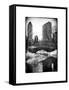 Snowy Gapstow Bridge of Central Park, Manhattan in New York City-Philippe Hugonnard-Framed Stretched Canvas